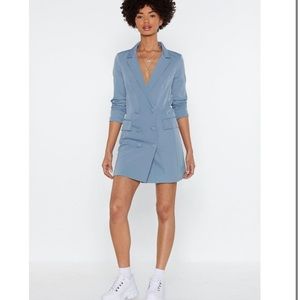 Nasty Gal Blue Blazer Dress